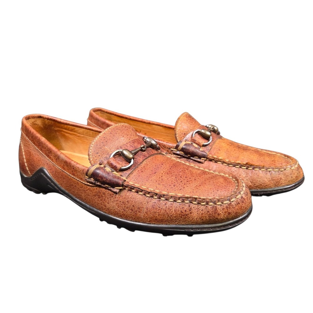 Martin Dingman Bill Horse Bit‎ Loafers Mens 8M Brown Leather Casual Shoes